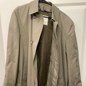 tan London Fog trench coat